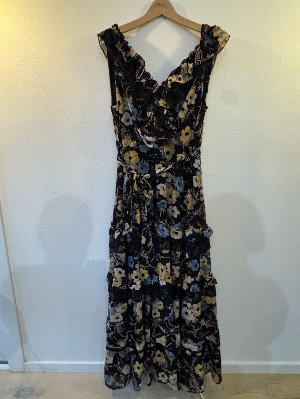 Ralph Lauren Georgette & Lace Sleeveless Gown Size 14W (hemmed for 5’3”) - Picture 2 of 11